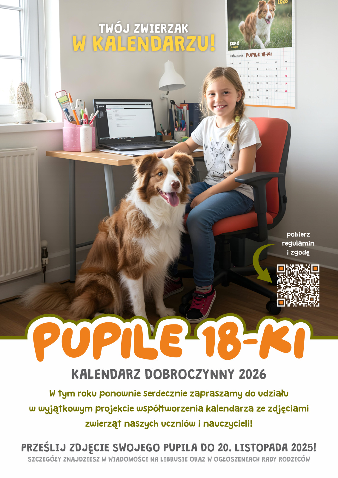 Afisz Kalendarze dobroczynne SP 18 edycja 2026